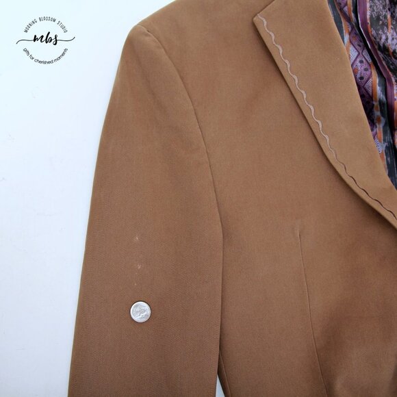 NWOT Tallia Embroidered Blazer Tan Men 40 - Picture 10 of 14